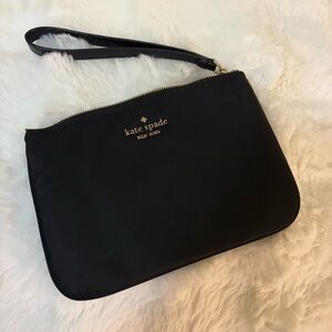 Kate Spade Black Wristlet with Gold Accents